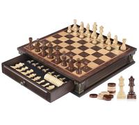 Peradix Magnetic Wooden Chess Set, 38cm Board Game with Storage Drawers & Extra Queens, Classic Chess for Kids, Adults & Beginners, Gift-Ready