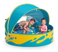 Peradix Paddling Pool with Canopy for Toddlers - 48in Foldable Baby Kids Pool for Garden, Travel UPF50+ Sun Protection | 2-in-1 Adjustable Shade | Anti-Tip Design| Baby Tent Beach Tent fits 2-3 Kids