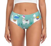 perangg Alpaca Llama Women'S Underwear Briefs, Soft Breathable Full Coverage Panties With Plus Size Options, Black, X-Small, Black, XS