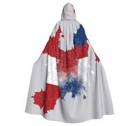 perangg Czech Republic Animation Flag Map Unisex Cloak Hooded Cape For Halloween Cosplay, Adult Witch Robe, Vampire Party Costume