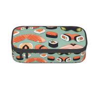 perangg Delicious Sushi Large Capacity Pencil Case Pen Bag Stationery Organizer With Zipper For Office And College