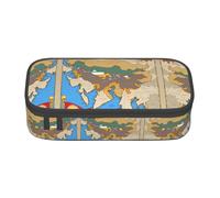 perangg Kingdom Of Bhutan Flag Map02 Large Capacity Pencil Case Pen Bag Stationery Organizer With Zipper For Office And College