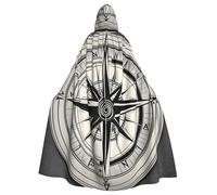 perangg Law Of The Compass Navigation Unisex Cloak Hooded Cape For Halloween Cosplay, Adult Witch Robe, Vampire Party Costume