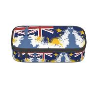 perangg Niue Topographic Flag Map Large Capacity Pencil Case Pen Bag Stationery Organizer With Zipper For Office And College