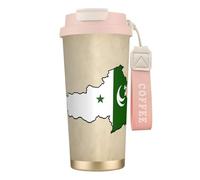 perangg Pakistan Flag Map Print Insulated Coffee Mug, 316 Stainless Steel Vacuum Leak-Proof Lid Cup, Keep Hot Or Cold