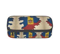 perangg Romania Three-Dimensional Flag Map Large Capacity Pencil Case Pen Bag Stationery Organizer With Zipper For Office And College