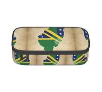 perangg Solomon Islands Flag Map With Three Stars Large Capacity Pencil Case Pen Bag Stationery Organizer With Zipper For Office And College