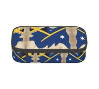perangg Solomon Islands Flag Map01 Large Capacity Pencil Case Pen Bag Stationery Organizer With Zipper For Office And College