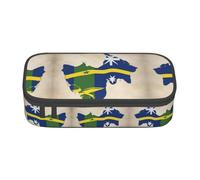 perangg Solomon Islands Flag Map02 Large Capacity Pencil Case Pen Bag Stationery Organizer With Zipper For Office And College