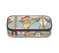 perangg Sultanate Of Delhi Map01 Large Capacity Pencil Case Pen Bag Stationery Organizer With Zipper For Office And College