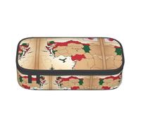 perangg Turkey Topographic Map With Flag Large Capacity Pencil Case Pen Bag Stationery Organizer With Zipper For Office And College