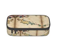 perangg Turks And Caicos Islands Flag Map Large Capacity Pencil Case Pen Bag Stationery Organizer With Zipper For Office And College