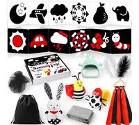 Perbabe Baby Sensory Toys - 29 Pcs Toddler Toys for Babies with Crinkle Paper, Sensory Cards, Baby Toys 0-12 Months for Newborn Early Learning development, Tummy Time Toy for Baby Gifts