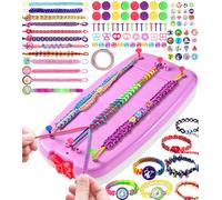 Perbabe Friendship Bracelet Making kit, Arts and Crafts for Kids Ages 6-12 DIY Bracelet Making Kit Birthday Gifts Toys for Girls Ages 6 7 8 9 10 11 12 Year Old Kids Travel Activity Set
