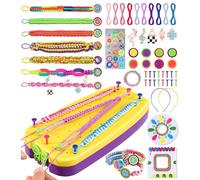 Perbabe Friendship Bracelet Making kit, Arts and Crafts for Kids Ages 6-12 DIY Bracelet Making Kit Birthday Gifts Toys for Girls Ages 6 7 8 9 10 11 12 Year Old Kids Travel Activity Set
