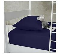 Percale 100% Cotton 200 Thread Count Bunk Bed Fitted Sheet 2ft 6" (76cmx190cm) Caravan Campervan - Small Single Bed (Navy)