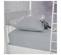Percale 100% Cotton 200 Thread Count Bunk Bed Fitted Sheet 2ft 6" (76cmx190cm) Caravan Campervan - Small Single Bed (Silver)