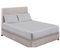 Percale 100% Cotton 200 Thread Count Double Size Extra Deep Pocket Fitted Sheet 16 inch 40 cm (Silver, Double)