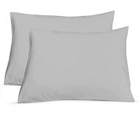 Percale 100% Cotton 200 Thread Count Housewife Pillowcase Pair (Silver, Housewife Pillowcase Pair)