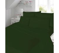 Percale 180 Thread Count Extra Deep 40cm Fitted Sheets Easy Care Polycotton Non Iron Shrinkage Fade and Wrinkle Resistant 16inch Deep Fitted Bed Sheets (Dark Green, Double)