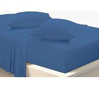 Percale Bunk Bed Fitted Sheet 2ft 6" (76cmx190cm) Caravan Campervan - Small Single Bed POLY COTTON (MID BLUE)