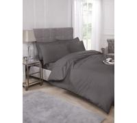 Percale Duvet Set In Grey - Super King