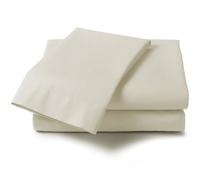 Percale Fitted Sheet Pastel, Polyester-Cotton, Ivory, Super-King