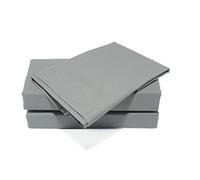 Percale Fitted Sheet Pastel, Polyester-Cotton, Silver Grey, King