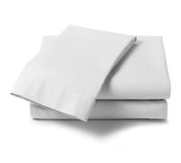 Percale Fitted Sheet Pastel, Polyester-Cotton, White, Super-King