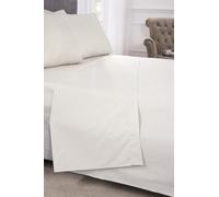 Emma Barclay 180 Thread Count Percale Flat Sheet in Ivory - Double Bed
