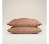 Percale Pillowcase Pair - Brown - King 50x90 cm