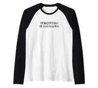 Perception is Malleable - Glitch Tech Philosophy Message Raglan Baseball Tee