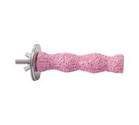 Perch - 4 Inch Stick Stand | Resin Bird Perch - pink textured accessory for healthy feet and stable grip, provides a comfortable resting spot when installed inside small bird cages.