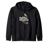 Perch And Observe Bird Watching Nature Photography Zip Hoodie