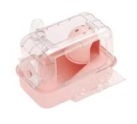 Perch Cage Hidden Handle for Easy Carrying and Running Wheel Hamster cage for Home Use(Pink)