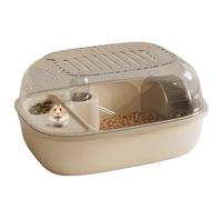 Perch Cage Pet Supplies Hamster cage Acrylic Space Divided into Large Areas for Home Use(Beige)
