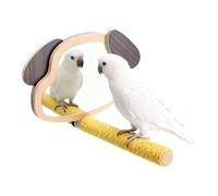 Perch for Bird Cage, Climbing Toy with Puppy Ear Mirror, Activity Centre for Budgies, Finches Against Boredom and for Mental Stimulation for Alone in the Play Area