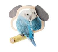 Perch for Bird Cage, Climbing Toy with Puppy Ear Mirror, Activity Centre for Budgies, Finches Against Boredom and for Mental Stimulation for Alone in the Play Area