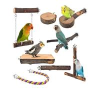 Perch for Birds, Non-Slip Parakeet Training Cage - Wooden Perch for Parrots, for Exercise and Nibbling of Parakeets Cockatiels Inseparable Canaries