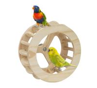 Perch for Cage, Intelligence Wooden Puzzle | Exercise Wheel for Parrots, for Parakeets Cockatoo Conure Canary Inseparable Ash Macaw