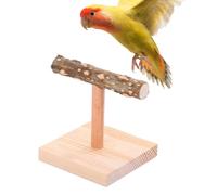 Perch for Parrots - Perch for Table Cockatiels, Safe and Sturdy Bird Perches | Wooden Table Frame Made of Natural Wood Branch in T-Shape, Adjustable Perch for
