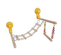 Perch for - Persian Fish | Suction with Wooden Platform Climbing Toy for Small Parakeets Macaw African Grey B