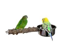 Perch OF THE BIRD WITH BEAD CHALLENGER, WOODEN PERCH WITH BAYL | Wooden Bat Box Perch | Integrated Design Feeding Tool for Cockatiels, Medium Parrots, Budgies,