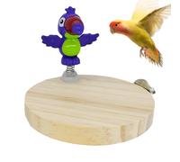 Perch Stand - Chewable Wooden Playground Natural Anti-Slip Branch Imitation Realistic Bark Feel | Durable Conure Aviary Enrichment Accessories for Parakeet Aviary A