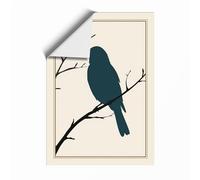 Perched Bird in Silence Minimalist Unframed Wall Art Print A4 (29.7×21cm), Wall Decor for Living Room, Bedroom, Office & Home, Art Gift