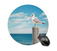 Perched on Wooden Pillar Mouse Pad Round Laptop Mouse Mat Cute Computer Mousepad Keyboard Pad Non-Slip Desk Pads for Gaming Office Work Home