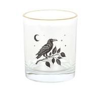 Perched Raven Drinking Glass - Gothic Design with Raven, Crescent Moon, and Stars - 350ml Capacity - Perfect for Dark Gatherings and Unique Gift - Handwash Only for Long-Lasting Detail