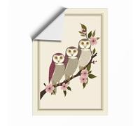 Perched Together Botanical Unframed Wall Art Print A4 (29.7×21cm), Wall Decor for Living Room, Bedroom, Office & Home, Art Gift