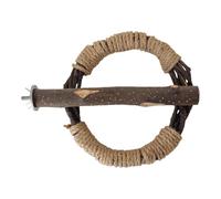 Perches for Bird Cages - 18 x 15 x 1 cm, Natural Wooden Branches and Rope Toy | Interactive Enriching Climbing Stand for Cockatiels, Budgies and Turtle Doves, Pack of 1, , Single