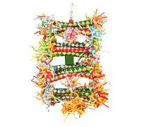Perchville Bird Foraging Toy | Colorful Shredding Toy for Parrots with Woven Bamboo Finger Tubes for Bird | Sola Balls for Birds - Fun Chewing Hanging Toy for Parakeets, Cockatiels and Lovebirds